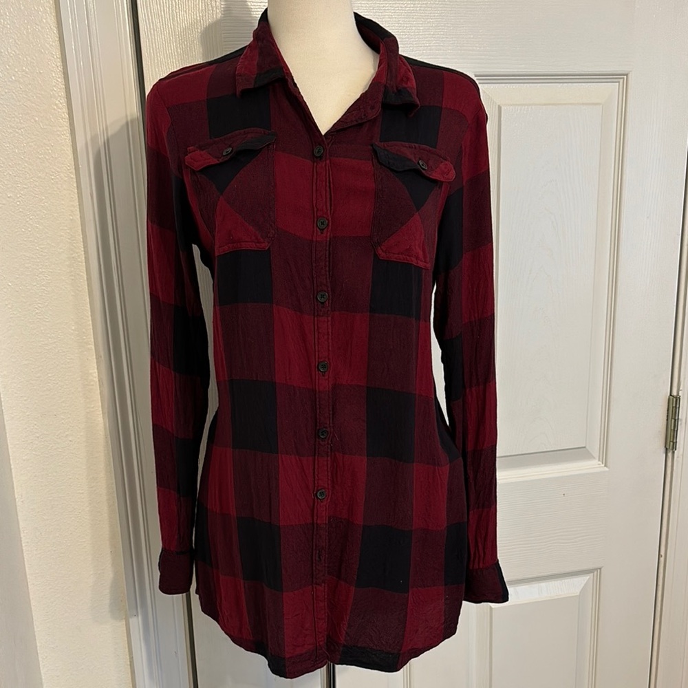 Harley Davidson Plaid Top/Tunic GUC  size L